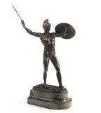 Georges Morin, bronze figure of a nude warrior, bronze