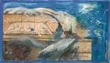 Günter Brus, Ohne Titel, 1975, Gouache, Farbkreiden und Bleistift auf Papier