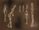 André Masson, Feminaire de la Rue St. Denis, 1955, Gouache auf dunkelbraunem Tonpapier