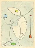 Max Ernst, La cloche rouge, 1970, Handkolorierte Farbradierung auf Velin