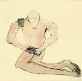 Max Neumann, Ohne Titel, 1985, Leimfarbe über Bleistift auf Nessel