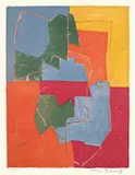 Composition rouge, verte, bleue et jaune by Serge Poliakoff, 1956, Farblithographie auf Rives-Velin, sold Jun 2009