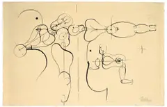 Plan mit Figuren by Oskar Schlemmer, 1919, Lithographie auf Papier, sold Nov 2009