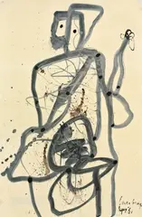 Lucebert, Man, 1961, Gouache auf Papier