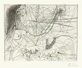 Pablo Picasso, Femme au miroir, 1972, Radierung auf Velin
