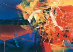 Abstraktes Bild by Gerhard Richter, 1990, Farboffset auf gestrichenem Papier, sold Nov 2009