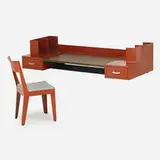 Wall-mounting desk and chair by Jean Prouvé and Jules Leleu, France, sold Sep 2018
