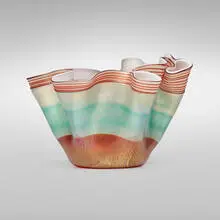Cartoccio vase by Flavio Poli, c. 1937, internally decorated glass, sold Feb 2024