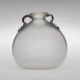 Soffiato vase, model 5457 by Vittorio Zecchin, 1925-26, iridized glass with applied handles, sold Feb 2024