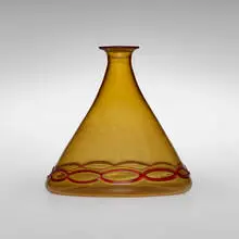 Soffiato vase, model 5489 by Vittorio Zecchin, c. 1925, transparent glass with applied details, sold Feb 2024