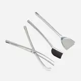 Umbra, Fuego fireplace tool set, c. 1985, aluminum, horsehair