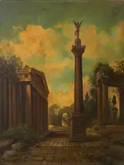 Italian School, A capriccio scene, oil on canvas