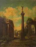 A capriccio scene by Italian School, oil on canvas, sold Sep 2015
