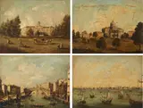 A Venetian view with the Rialto Bridge; together with three paintings by the same hand (4) by Italian School, sold Sep 2015