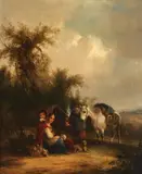 A gypsy caravan by English School, oil on canvas, offered Sep 2015