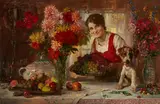 August Roeseler, A healthy snack, oil on canvas