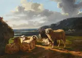 Eugène Verboeckhoven, Sheep in a landscape, oil on canvas