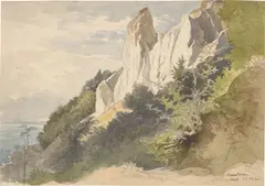 Wissower Klinken“ (Rügen) by Viktor Paul Mohn, 1881, Aquarell über Bleistift auf Papier, sold Nov 2025