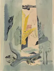 Äste mit trockenen Blättern (Herbst) by Heinrich Hoerle, 1929, Tusche und Aquarell auf Papier, sold Mar 2024