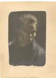 Brustbild einer Arbeiterfrau mit blauem Tuch by Käthe Kollwitz, 1903, Farblithografie auf Papier, sold Oct 2023