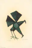 Ewald Mataré, Doppelhuhn, 1963, Ölfarbe über Farbholzschnitt auf Velin