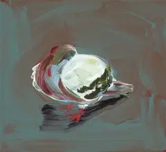 Taube XII by Cornelius Völker, 2002, Öl auf Leinwand, sold Sep 2024