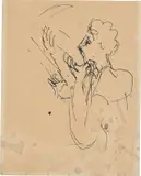 Der Geiger by Ernst Ludwig Kirchner, 1927, Tuschfeder in Schwarz auf dünnem Papier, sold Nov 2025