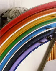 Roe Ethridge, Old Phone and Neon Rainbow, 2006, C-Print, 2010