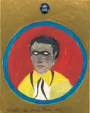 Andy Hope, Wonder, 2006, Öl, Goldfarbe und Plastikfigur auf festem Karton