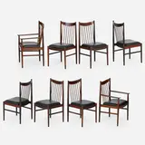 Arne Vodder, Set of eight dining chairs, two arm and six side