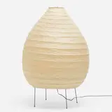 Akari light sculpture, model 23N by Isamu Noguchi, washi paper, bamboo, enameled steel, sold Jan 2024