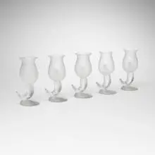 Frank Gehry, Fish goblets, c. 1990, frosted glass