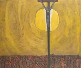 Brian Bradshaw, Crucifixion, oil on board