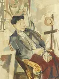 Portrait of a seated man by Geoffrey Tibble, sold Oct 2015