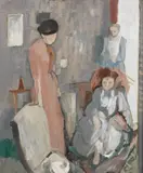 Three women in an interior by Geoffrey Tibble, sold Oct 2015