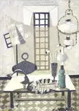 Poisson et lampe verte by Claude Venard, oil on canvas, sold Oct 2015