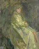 Peter Greenham, Portrait of Mrs Kelly, oil on board