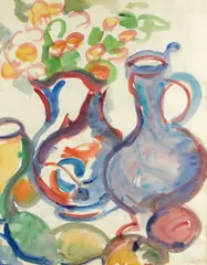 Matthew Smith, Still life with blue jugs