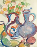 Matthew Smith, Still life with blue jugs