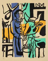 La vachère by Fernand Léger, 1953, Farblithographie auf Arches-Velin, sold May 2011