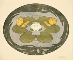 Seerose by Peter Behrens, Um 1897, Farbholzschnitt auf Velin, sold Jun 2013