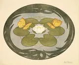 Peter Behrens, Seerose, Um 1897, Farbholzschnitt auf Velin