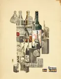 Karl Hermann Trinkaus, Ohne Titel (Flaschen), 1926, Collage auf Karton