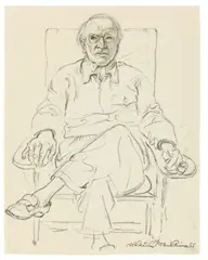Niklaus Stoecklin, Portrait C.G. Jung, 1955, Bleistift und Kreide auf Papier