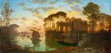 Ferdinand Knab, Abendliche Landschaft, 1898, Öl auf Leinwand