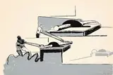 Neo Rauch, Ohne Titel, 1996, Farbserigraphie auf Zeichenkarton