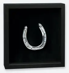 Hufeisen by Anselm Reyle, 2007, Fundstück, verchromt, in einem Objektkasten, sold May 2014