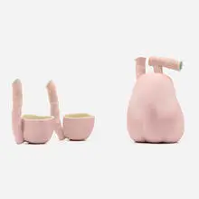Flask set by Lynne Turner, 1981, glazed porcelain, sold Jan 2024