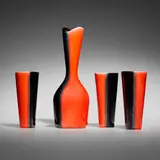 Vases, set of four by Auguste Lucchesi, c. 1955, glazed stoneware, sold Jan 2024