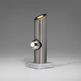 Angelo Lelii, Table lamp, model 500, c. 1969, chrome-plated steel, aluminum, enameled aluminum, marble